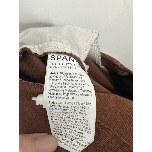 SPANX Stretch Twill Wide Leg Cropped High Rise Pants in Hickory Women's Size XL - Picture 5 of 6